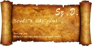 Szvák Dániel névjegykártya